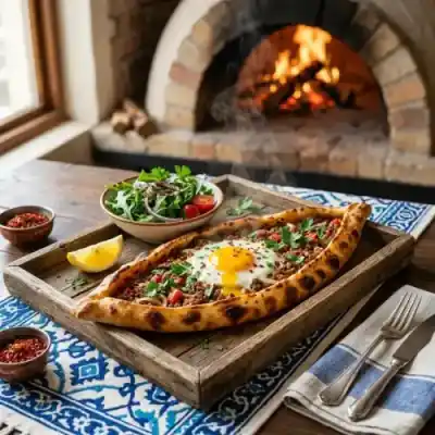 Kıymalı Yumurtalı Pide