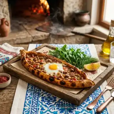 Kuşbaşılı Yumurtalı Pide